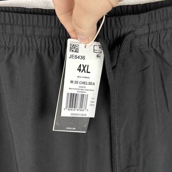 adidas Essential 3S Chelsea Shorts Men's Sports Pant Casual Black 4XL JE6436 NWT - Picture 3 of 5